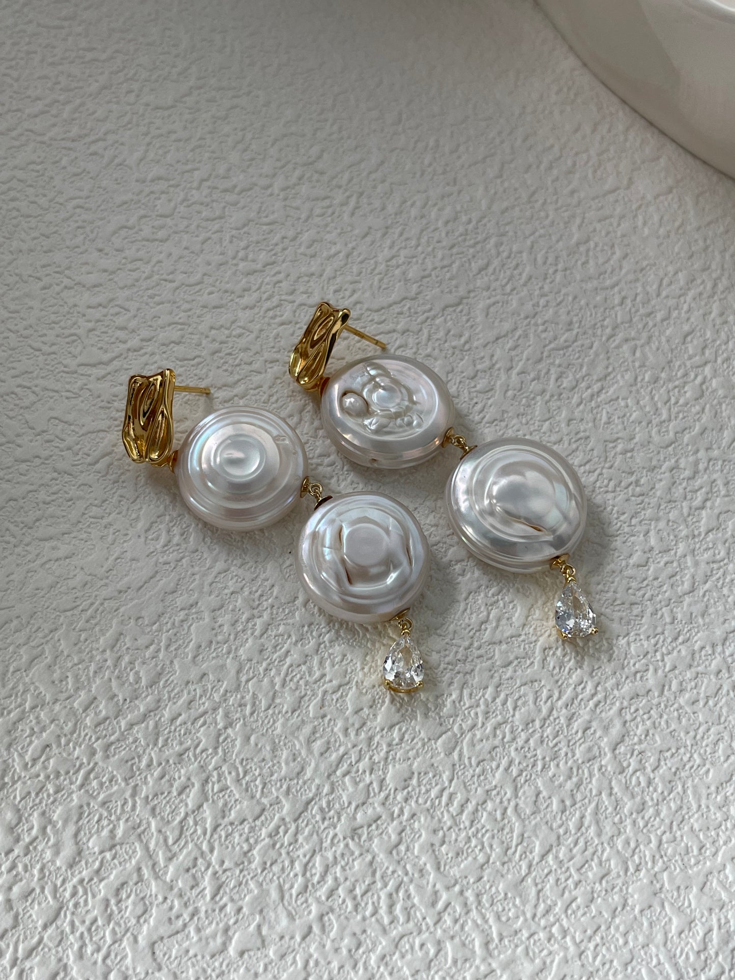 Baroque pearl studs asymmetrical natural pearl earrings