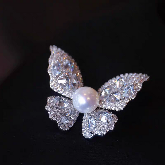 Freshwater pearl butterfly brooch blazer sweater brooch